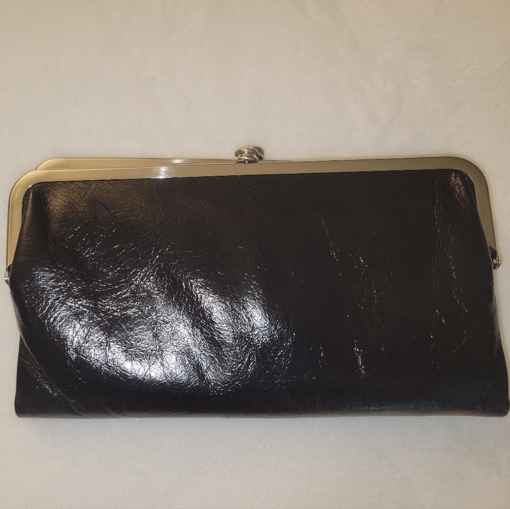 Gorgeous Hobo black leather clutch/wallet